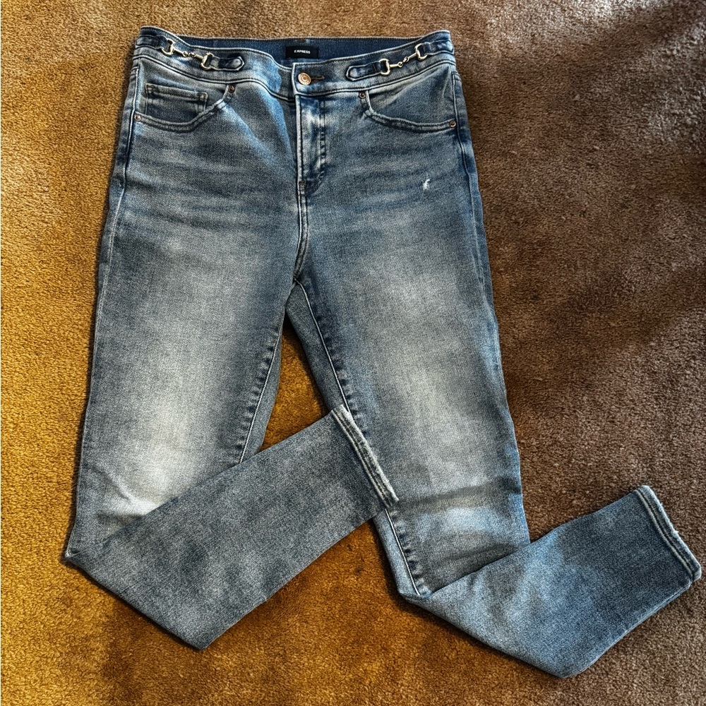 Express mid rise horsebit skinny jean